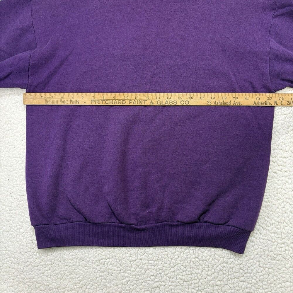 Vintage Bugs Bunny Looney Tunes Sweatshirt Purple Womens XL Embroidered Warner‎ - Picture 8 of 9